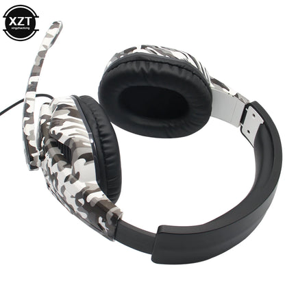 Gaming Headset with Microphone – Camouflage Design, 3.5mm Wired AUX for PS4, Xbox One, PC & Smartphone