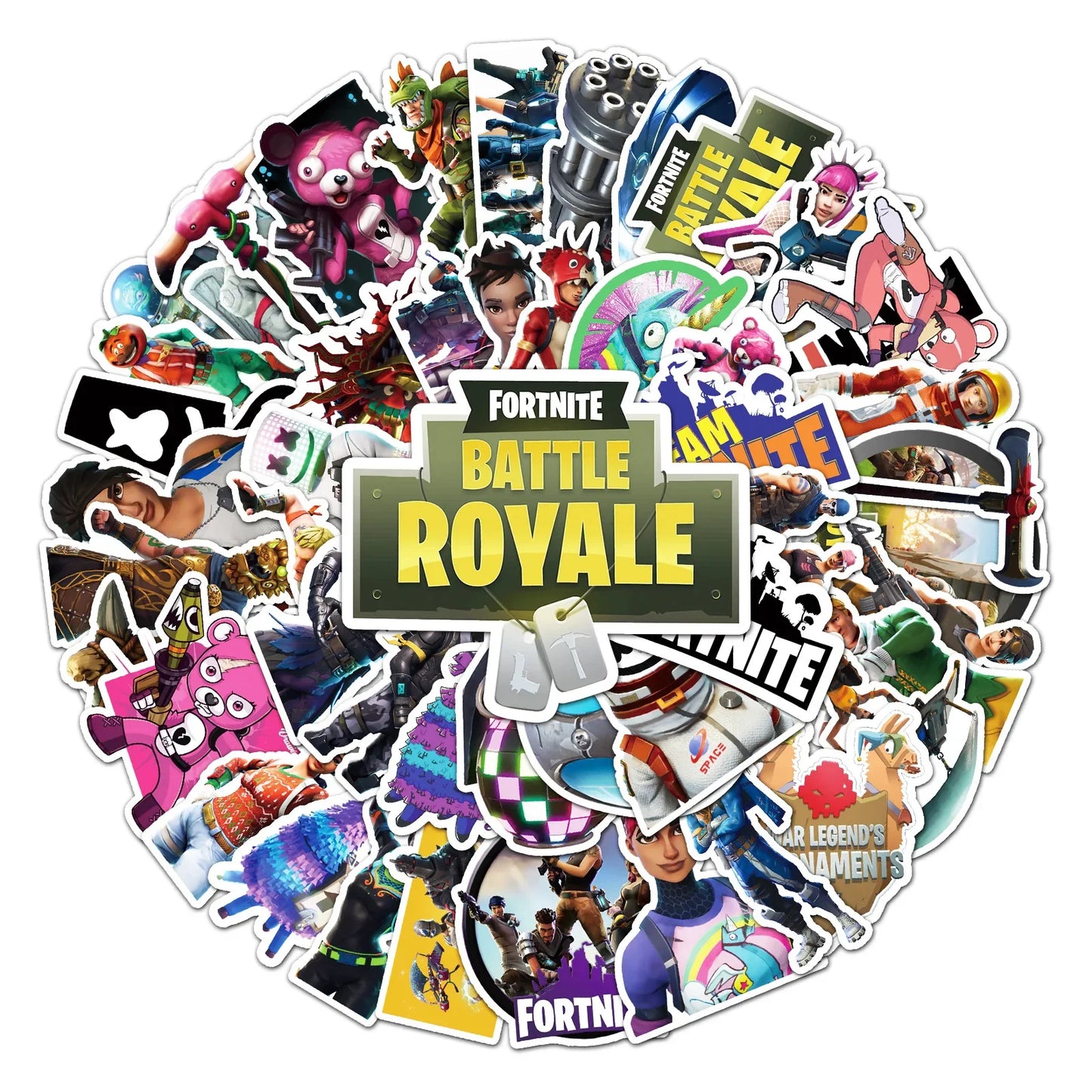 50pcs Fortnite Stickers Pack – Waterproof Cartoon Graffiti Decals for Laptop, Suitcase, Scooter & Tablet