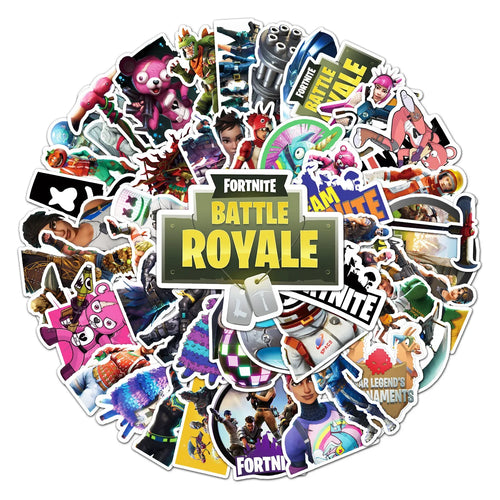 50pcs Fortnite Stickers Pack – Waterproof Cartoon Graffiti Decals for Laptop, Suitcase, Scooter & Tablet
