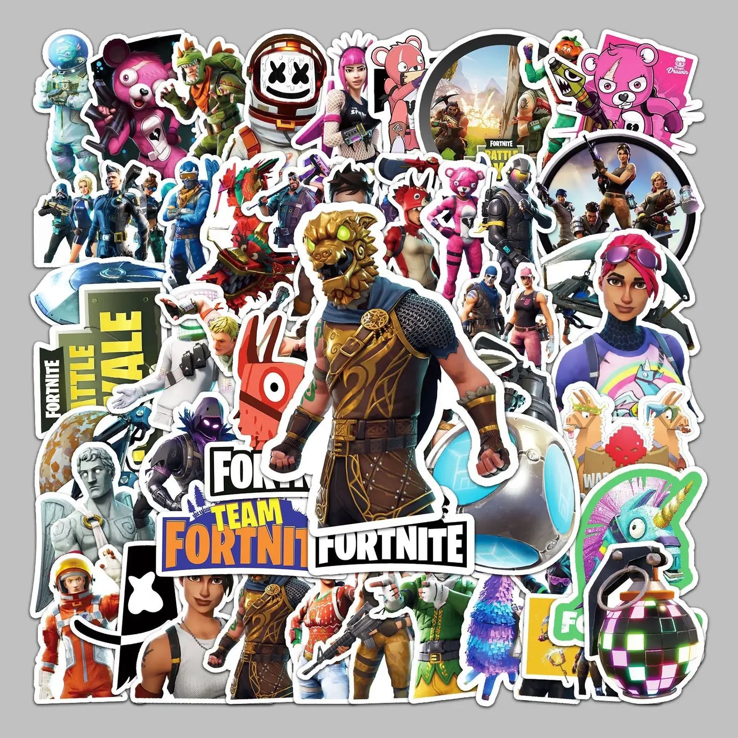 50pcs Fortnite Stickers Pack – Waterproof Cartoon Graffiti Decals for Laptop, Suitcase, Scooter & Tablet
