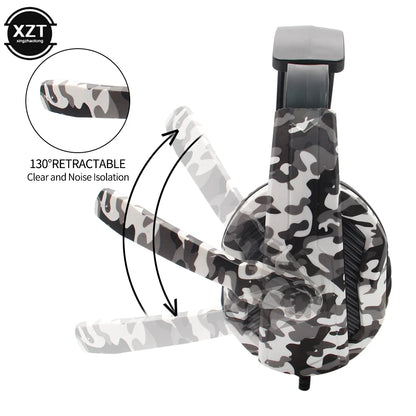 Gaming Headset with Microphone – Camouflage Design, 3.5mm Wired AUX for PS4, Xbox One, PC & Smartphone